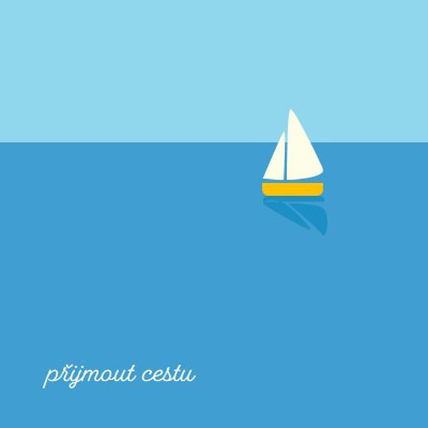 Přijměte tuto cestu blue minimal,whimsical,boat,playful,clean
