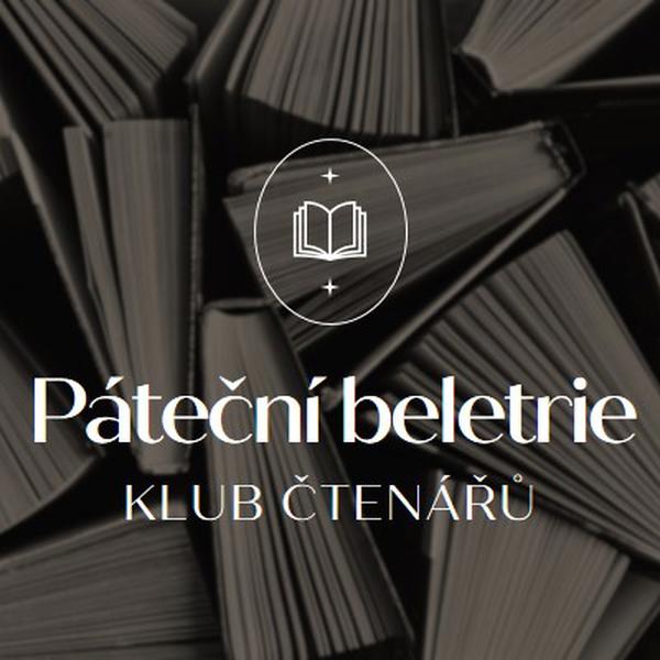 Páteční beletrie knižní klub black elegant,monochromatic,photo,simple,typographic,symmetrical