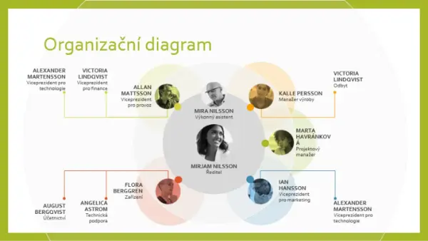 Organizační diagram týmu modern simple