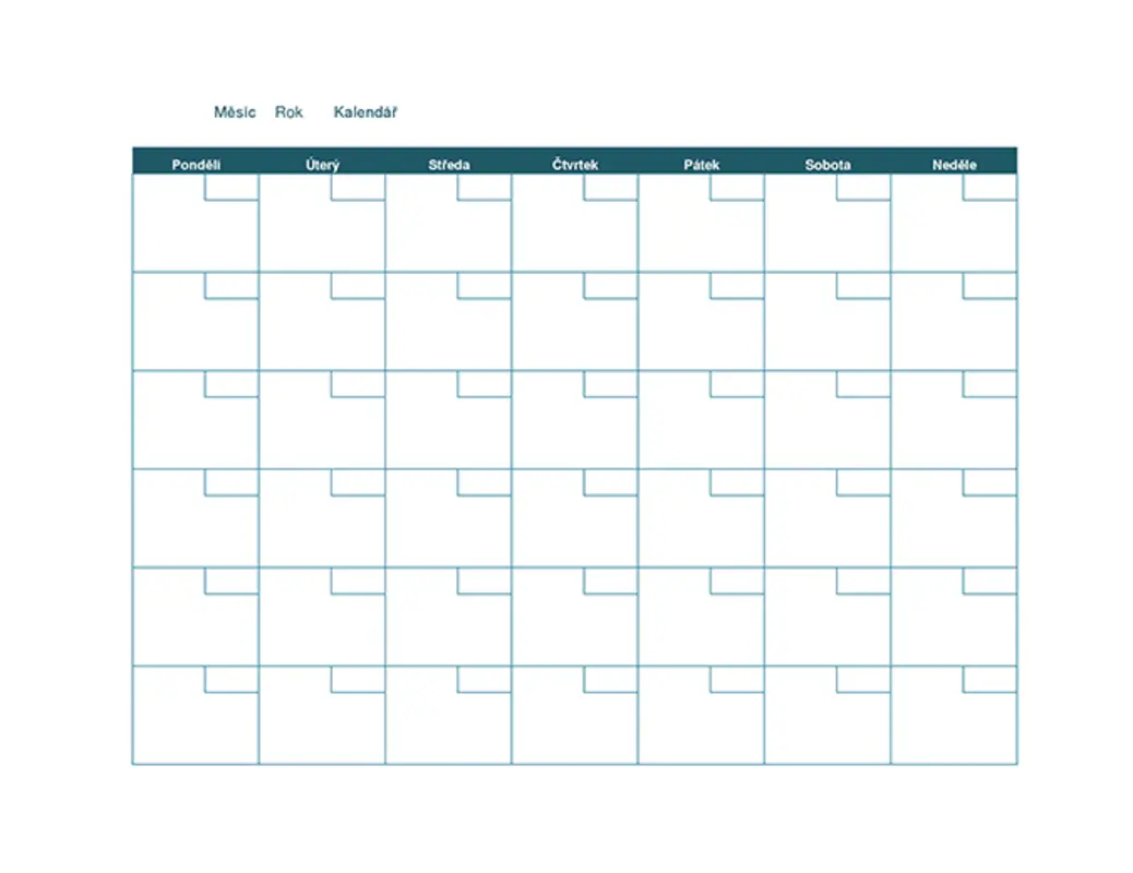 Prázdný měsíční kalendář brown organic simple
