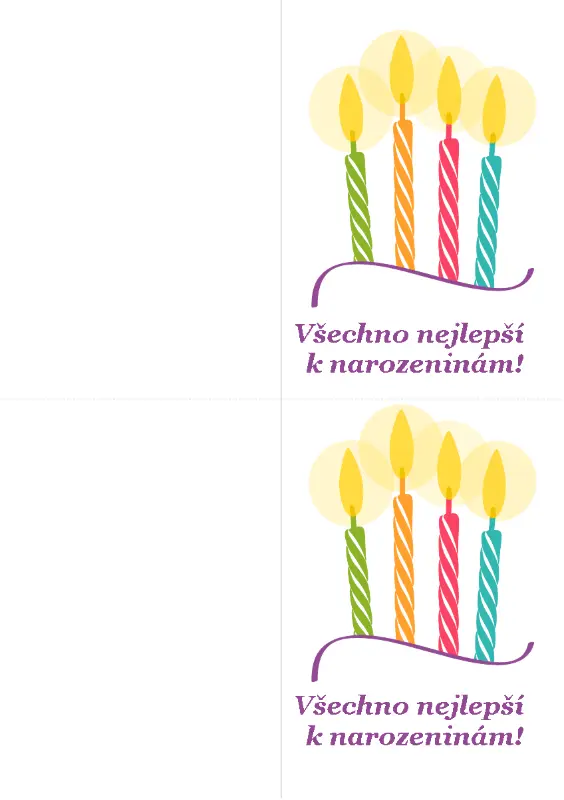Blahopřání k narozeninám (2 na stránku)  yellow modern-simple