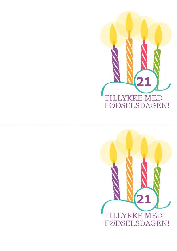 Fødselsdagskort for milepæle (2 pr. side, til Avery 8315) yellow modern-simple
