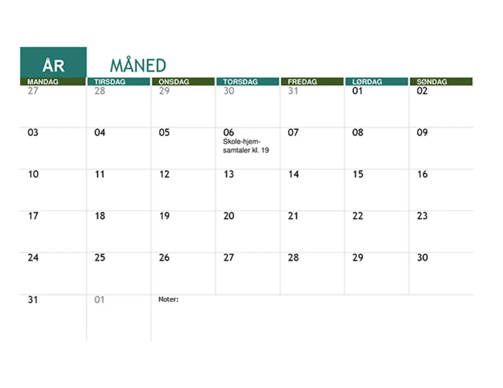 Studiekalender modern simple