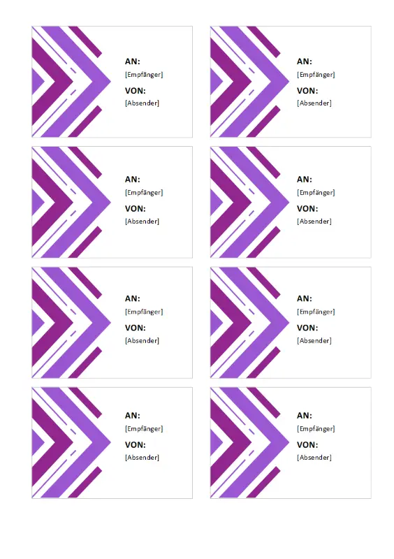 Geschenkanhänger (8 pro Seite) purple modern geometric