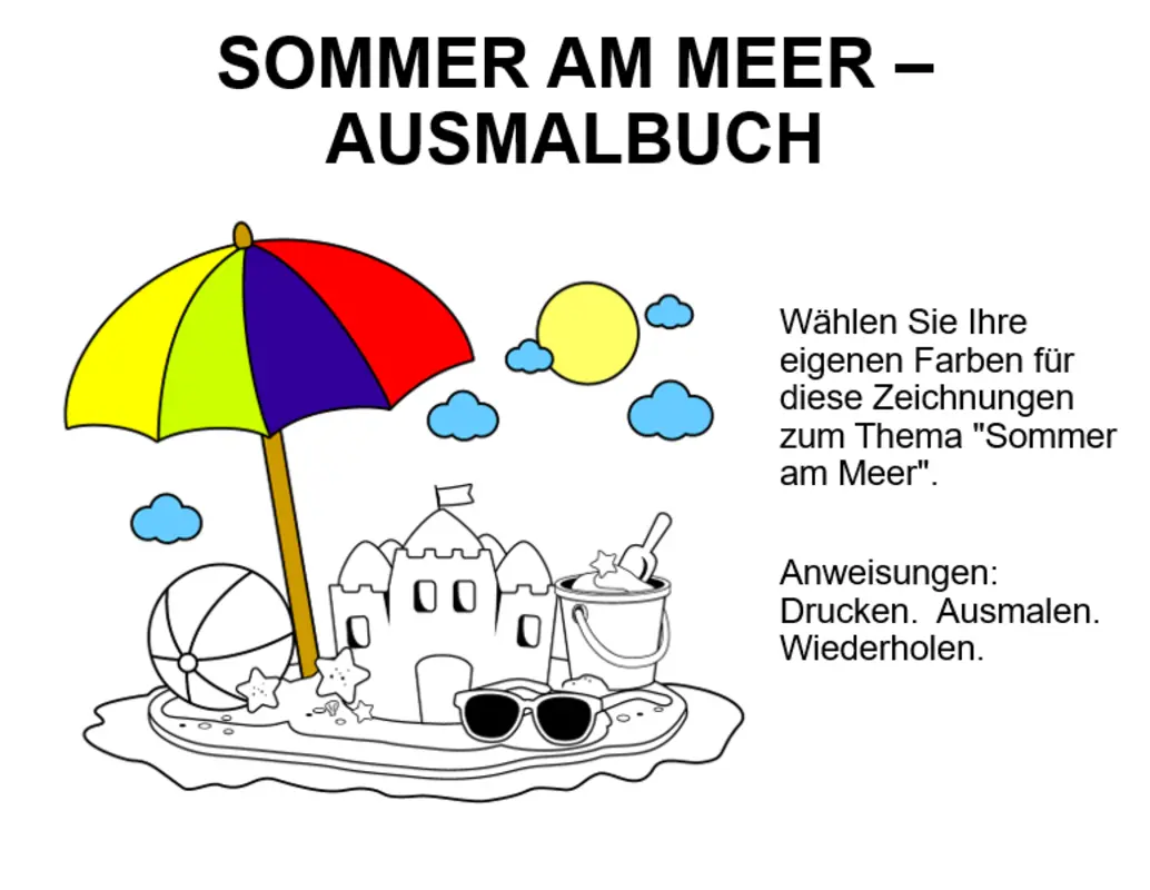 Malbuch „Sommer am Meer“ whimsical color block