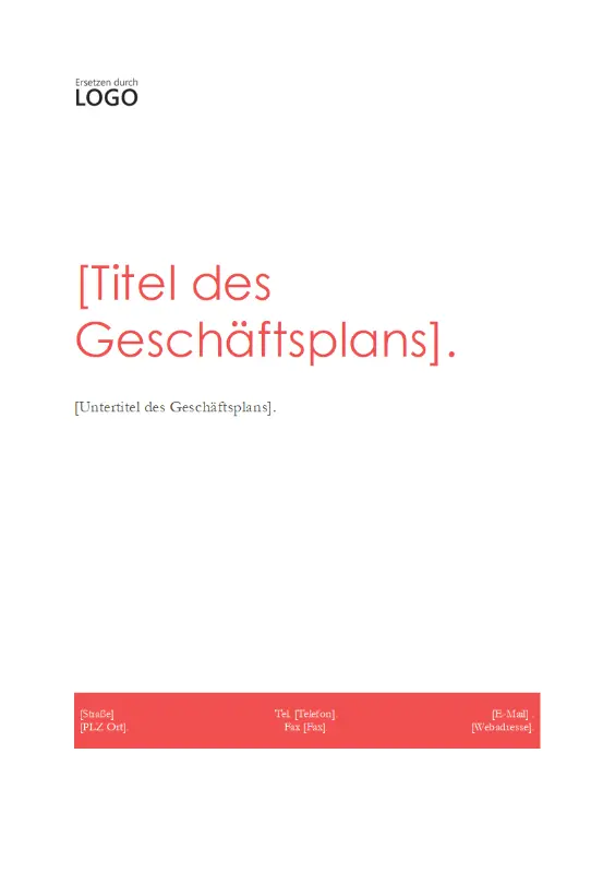 Businessplan (rotes Design) red modern-simple