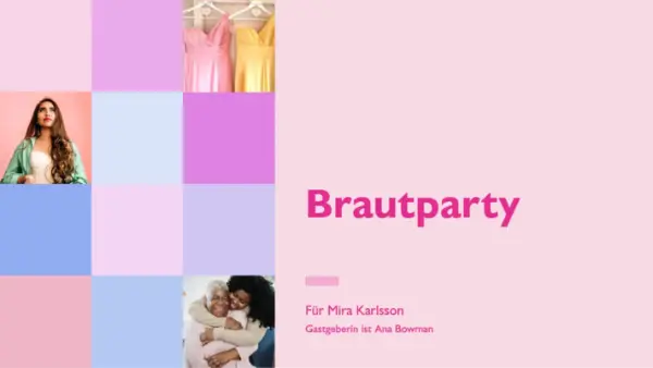 Bildschirmpräsentation zur Brautparty pink modern simple