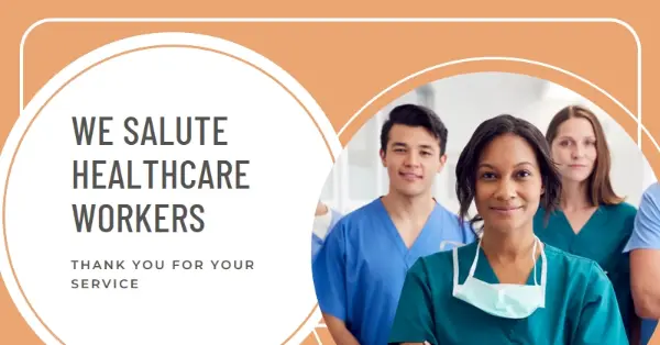 Thank you to healthcare workers orange modern-geometric-&-linear