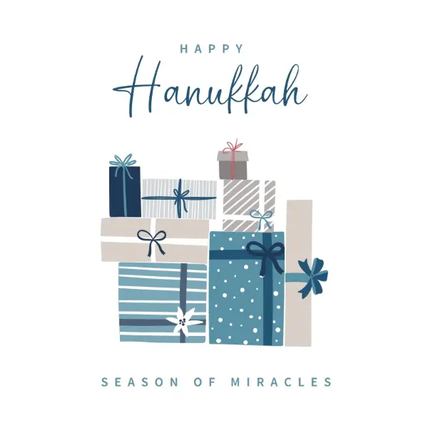 Have a blessed Hanukkah white whimsical-color-block