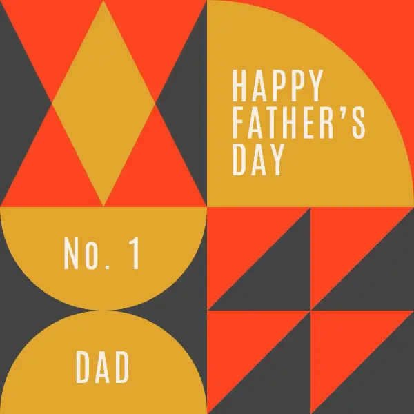 Number one dad orange modern-geometric-&-linear