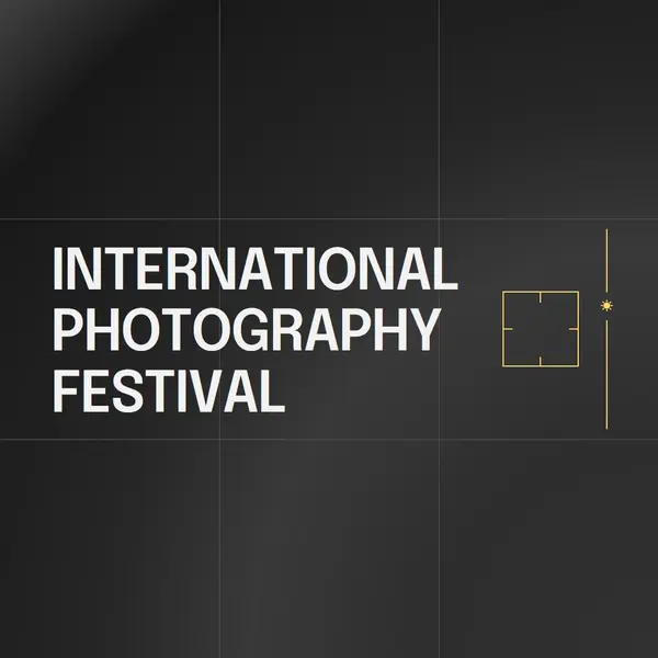 International photography festival Black modern, moody, camera, grid, geometric, pattern