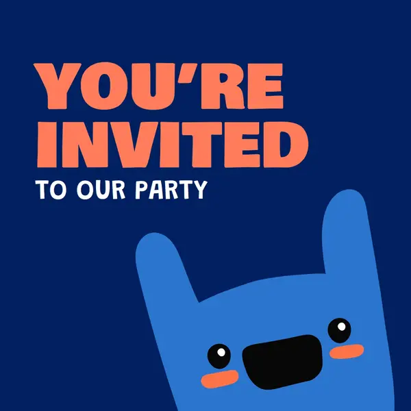 You're invited to our party Blue Whimsical, Bold, Monster