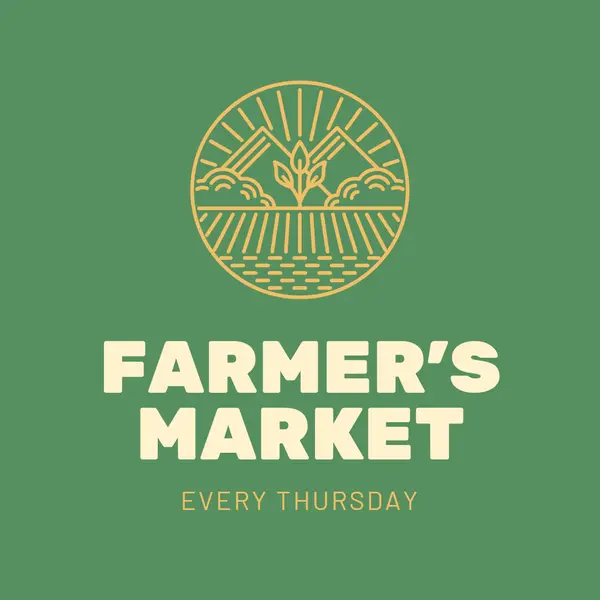 Come to farmers market Green clean, simple, logo, organic, typographic, rustic