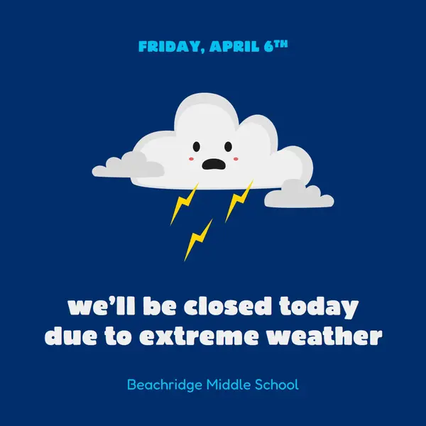 Extreme weather announcement Blue whimsical, cute, cloud, simple, graphic, symmetrical