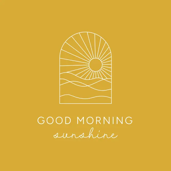 Good morning, sunshine Yellow modern, minimal, lines, simple, waves, sun