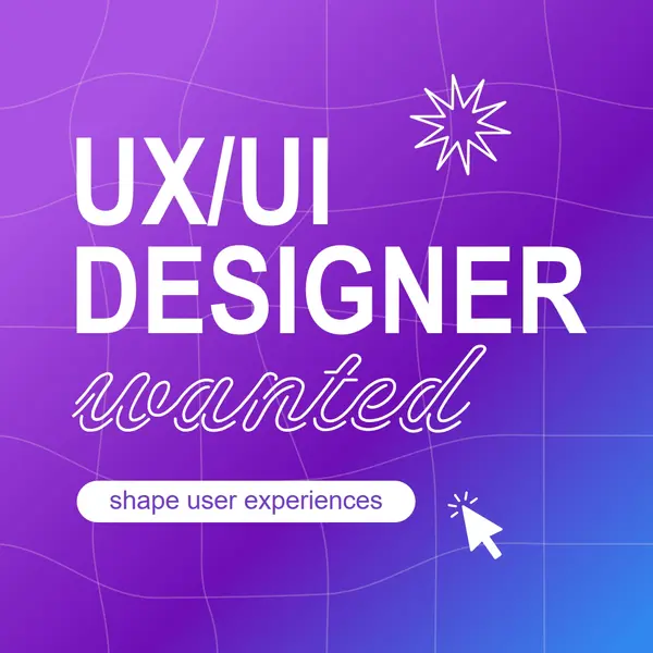 UI/UX designer wanted Purple Bold, Playful, Digital, grid, neon, gradient
