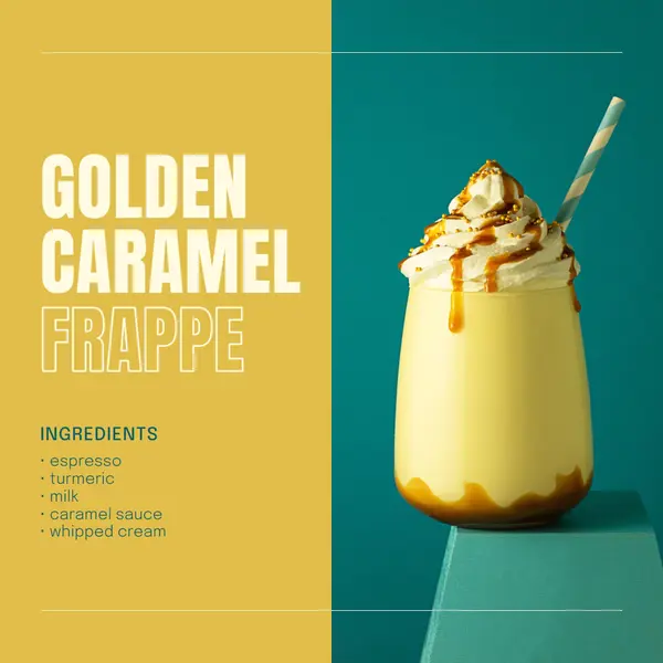 Golden caramel frappe yellow modern, simple, duotone