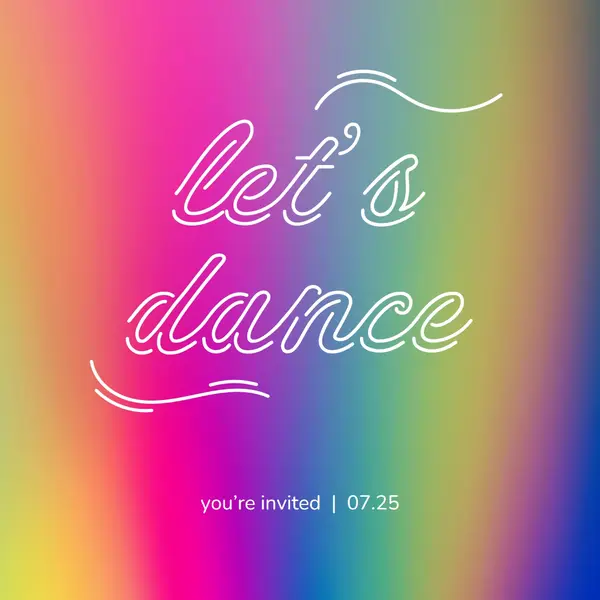 Let's dance, you are invited Pink Bold, Bright, Typographic