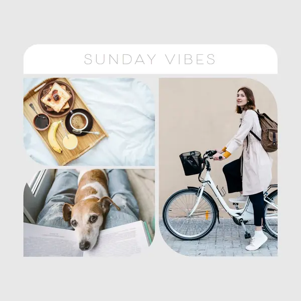 Relaxation and Sunday vibes Gray Clean, Mosaic, Collage
