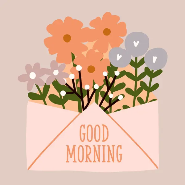 Morning bouquet Pink cute, whimsical, envelope, floral, relaxed, happy