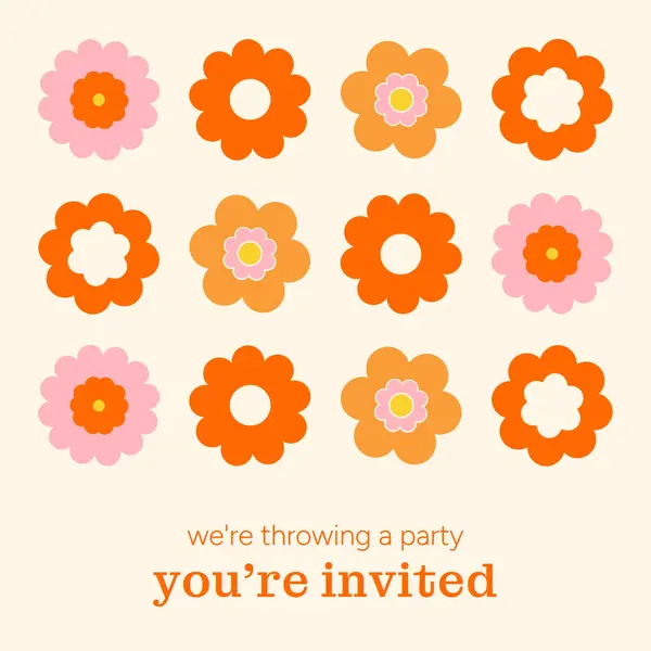 We are throwing a party Orange Bold, Fun, Graphic