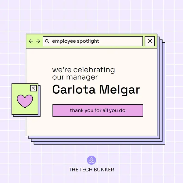 Thank you card for employee Purple Delicate, Playful, Digital, frame, futuristic, computer