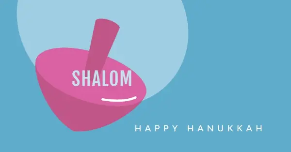 Happy Hanukkah blue modern-bold