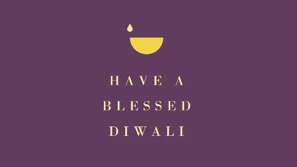 Diwali blessings purple modern-simple