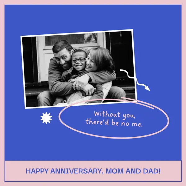 Happy anniversary, mom and dad blue playful, lighthearted, fun