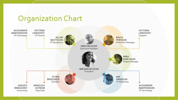 Team organization chart modern simple