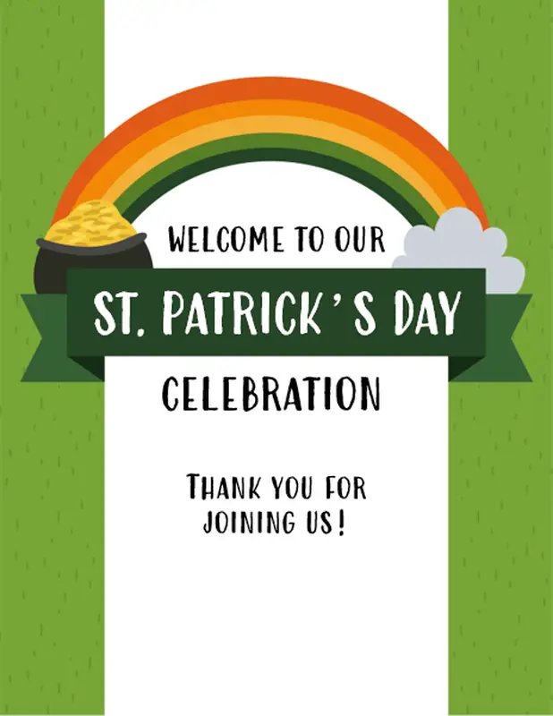 St. Patrick's Day party printables green whimsical color block