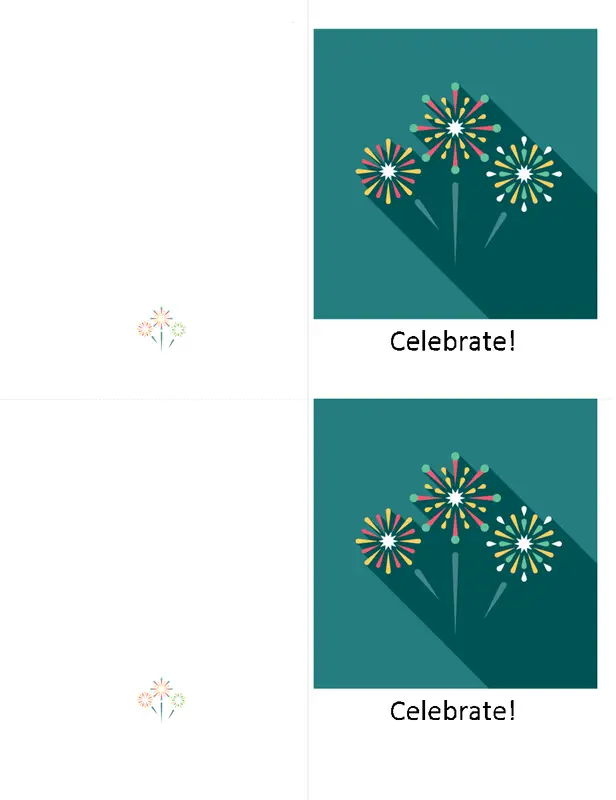 Fireworks celebration card blue modern-simple