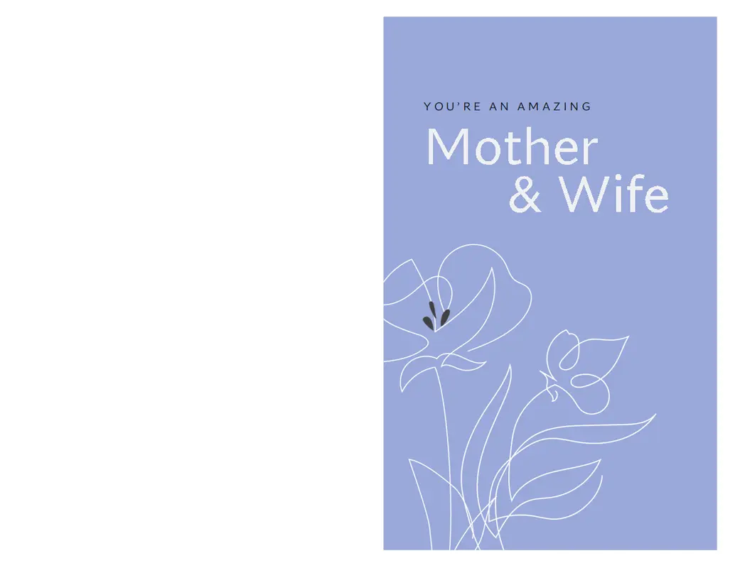 Graceful Mother's Day card blue organic-simple