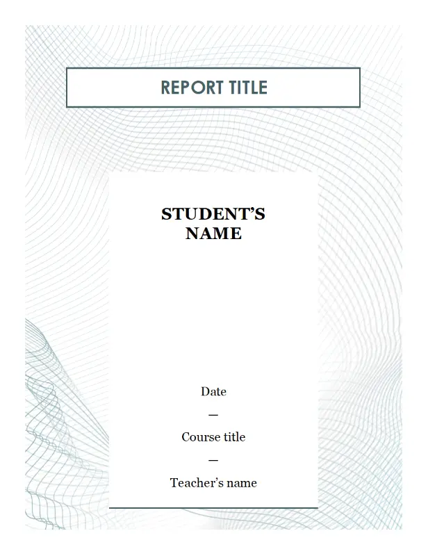 Modern student report gray modern simple