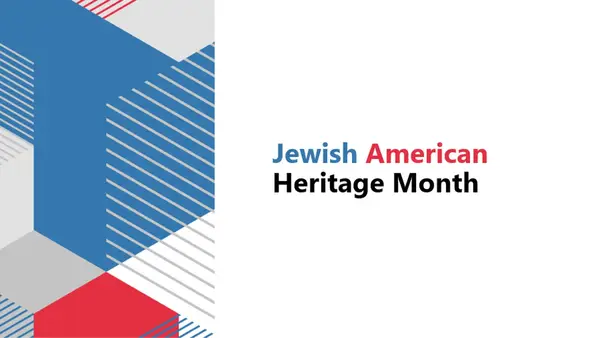 Jewish American Heritage Month presentation blue modern-geometric