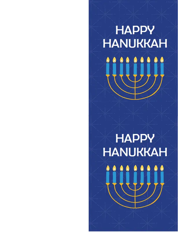 Hanukkah card blue modern-simple