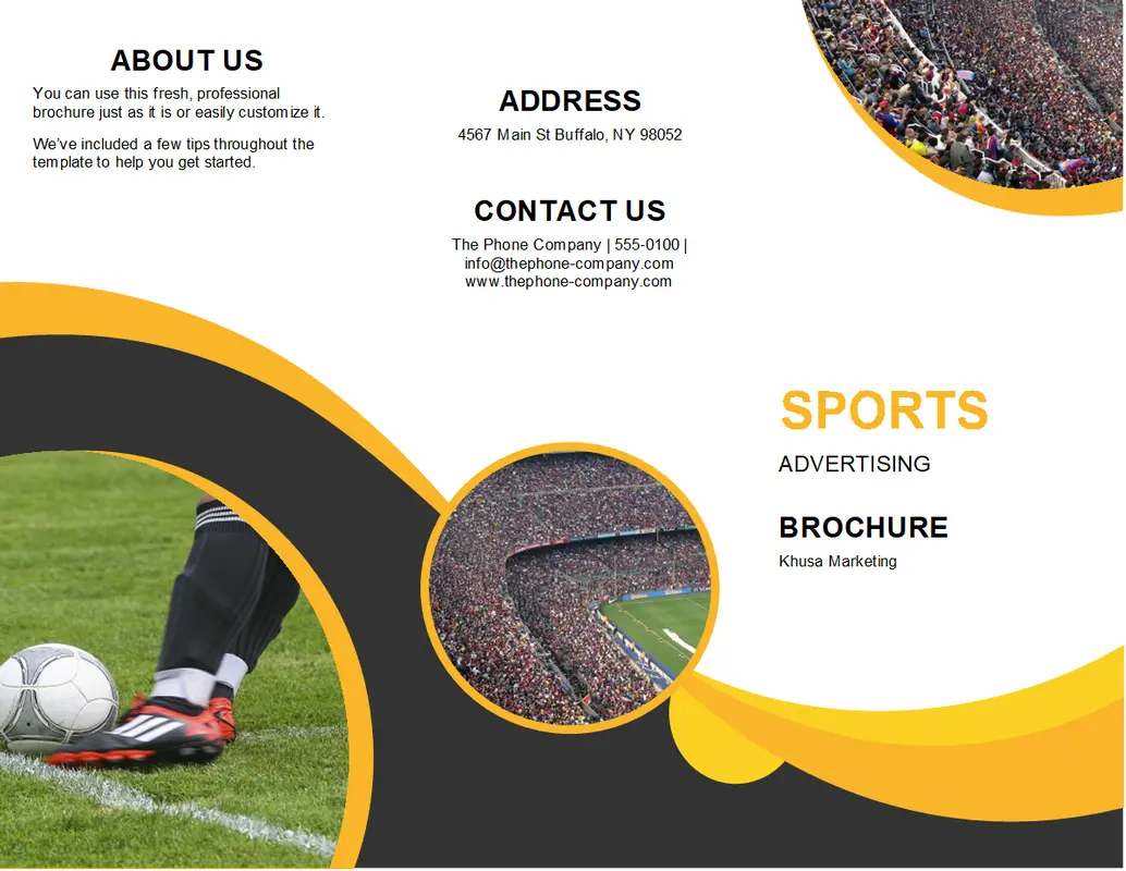 Sports brochure yellow modern-simple