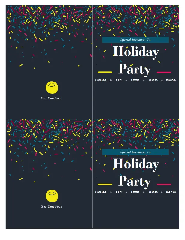 Holiday event invitation modern-bold