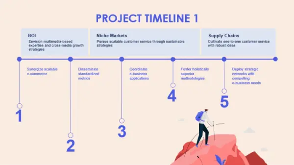 Bold project timeline pink modern simple