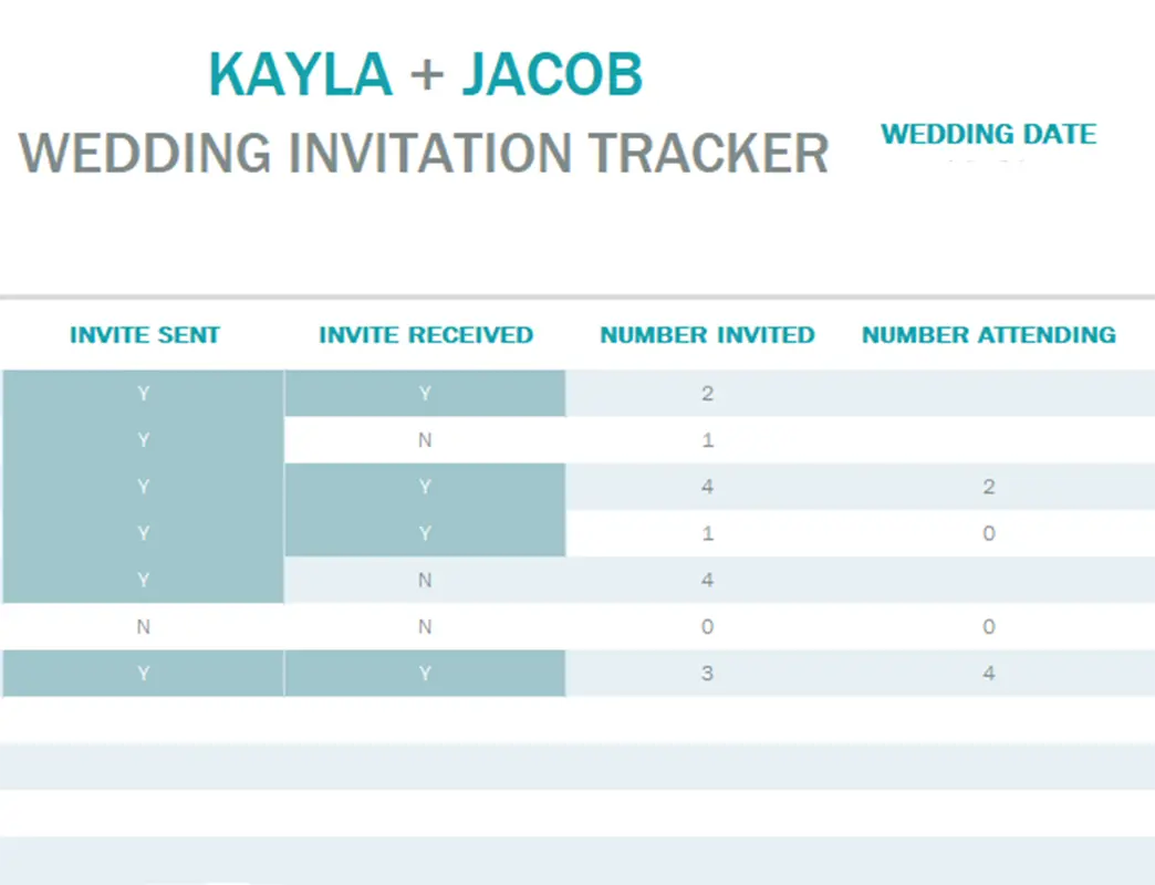 Water color wash invitation tracker blue modern-simple