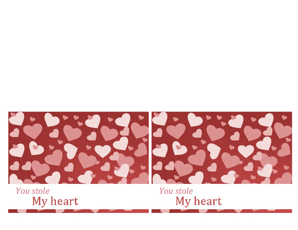 Valentine cards red whimsical-color-block