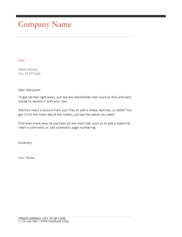 Business letter (simple design) red modern-simple
