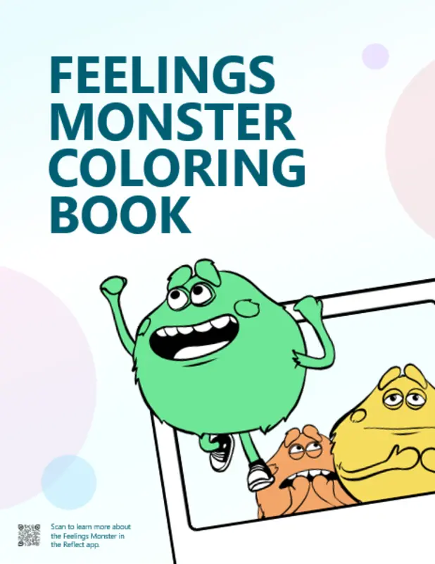 Feelings Monster coloring book whimsical color block