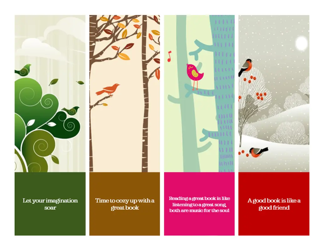 Inspirational bookmarks whimsical color block