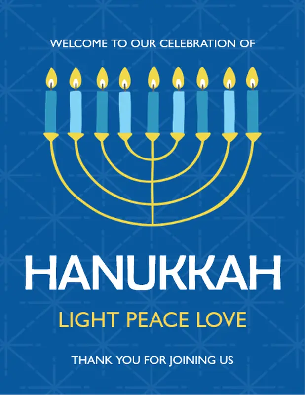 Hanukkah party printables blue whimsical color block