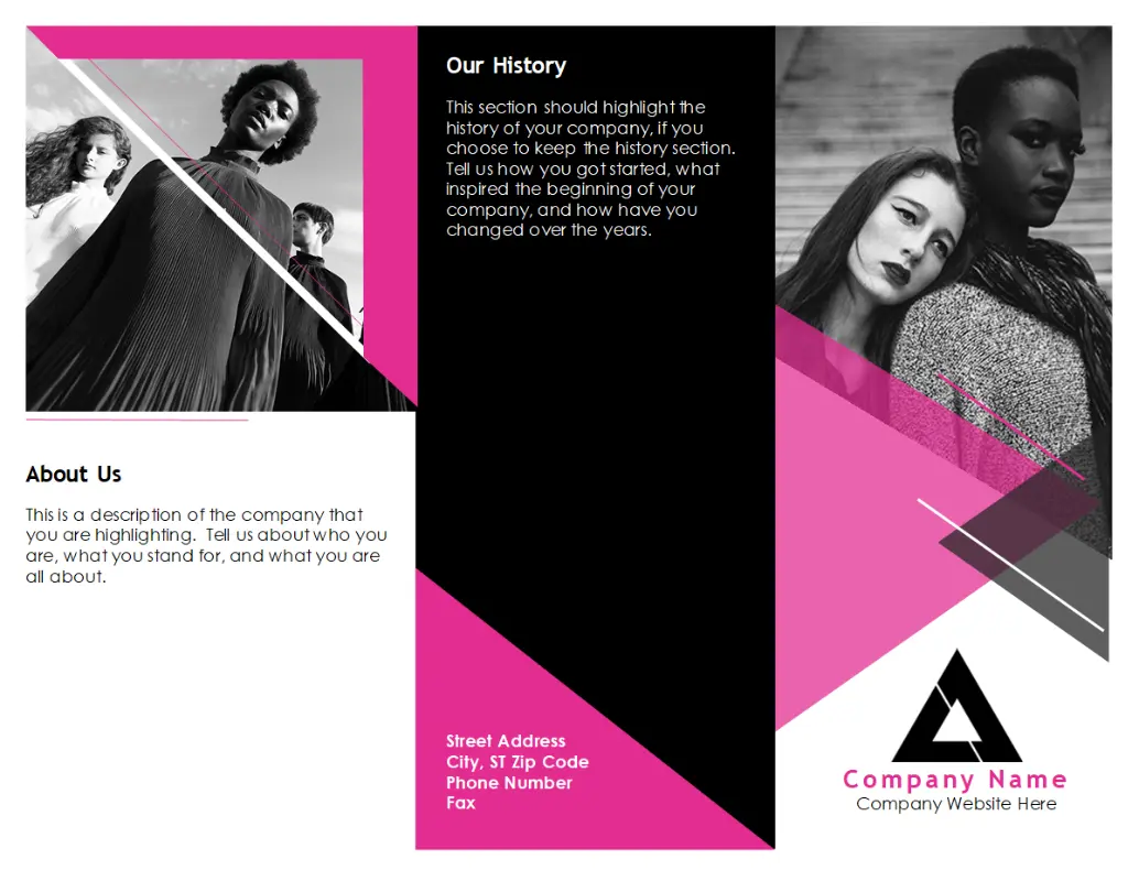 Fashion brochure pink modern-geometric