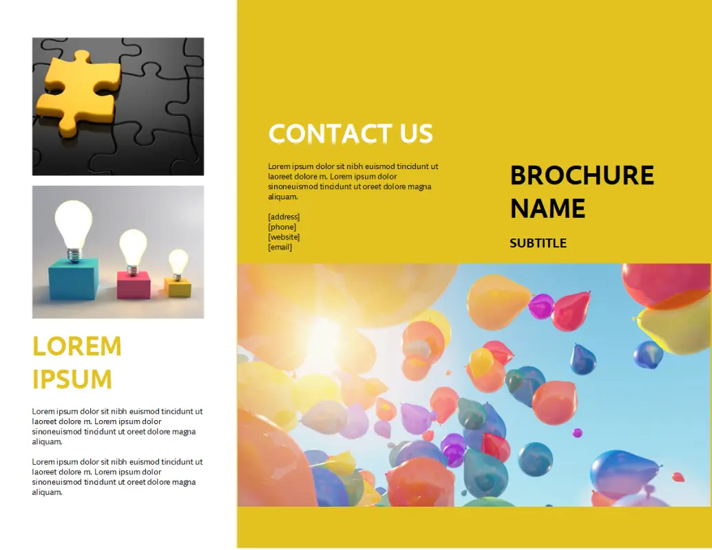 Color block event brochure yellow modern-simple