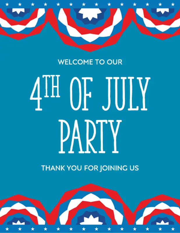 Fourth of July party printables red modern simple