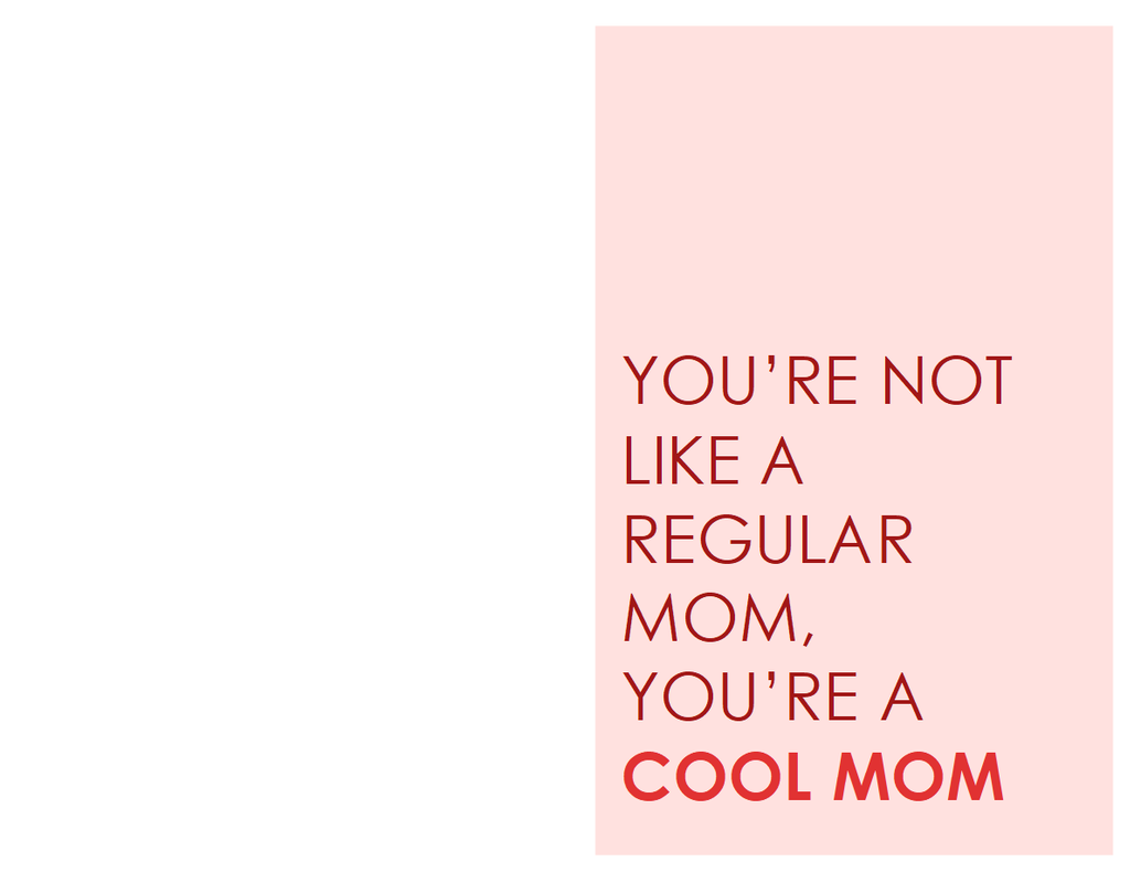 Cool mom Mother's Day card pink modern-simple