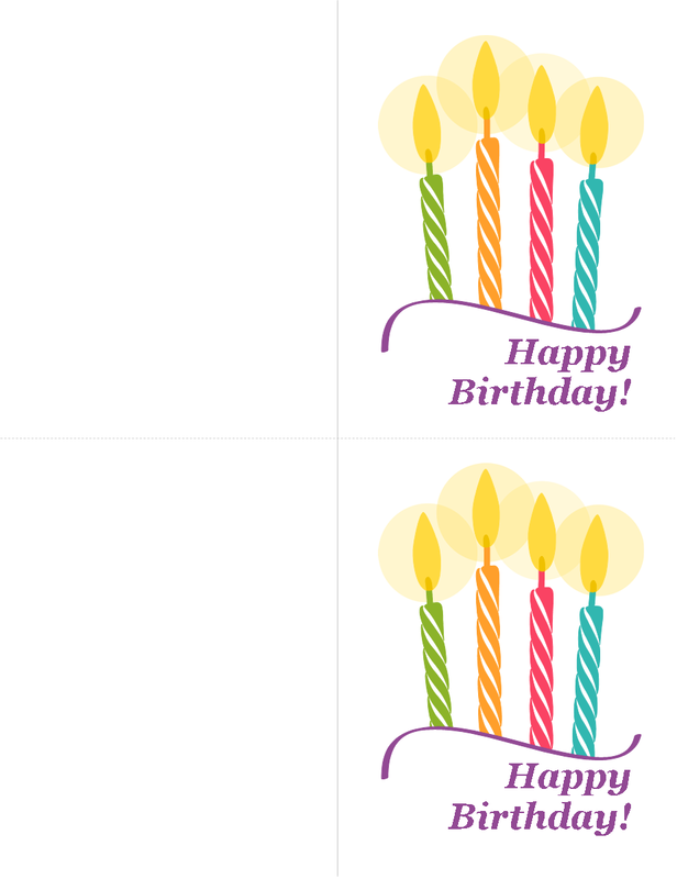Birthday cards (2 per page)  yellow modern-simple
